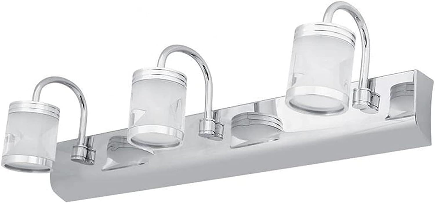 Lámpara de espejo Luz frontal LED Luces tocador modernas pared Compatible with baño acero inoxidable 3 cabezales, Lujo-Sofagethut