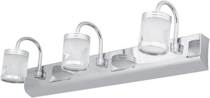 Lámpara de espejo Luz frontal LED Luces tocador modernas pared Compatible with baño acero inoxidable 3 cabezales, Lujo-Sofagethut