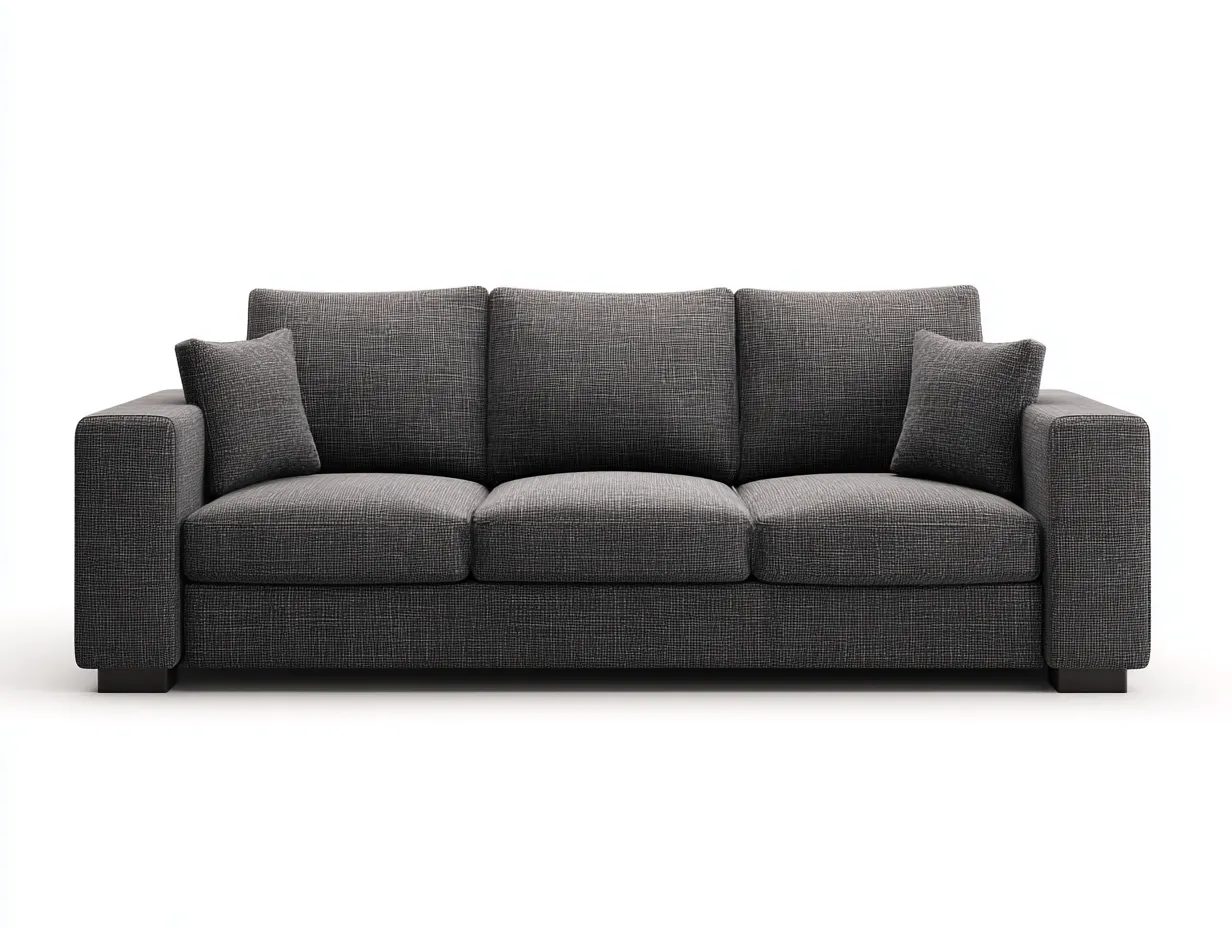 Sofá de 3 plazas de tela 215x90x82 cm - gris oscuro - diseño moderno para salón-Sofagethut