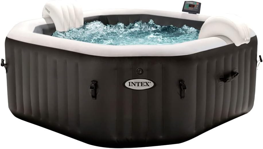 Intex Spa hinchable 4 personas octogonal, Burbujas Deluxe y chorros de agua (55081)-Sofagethut