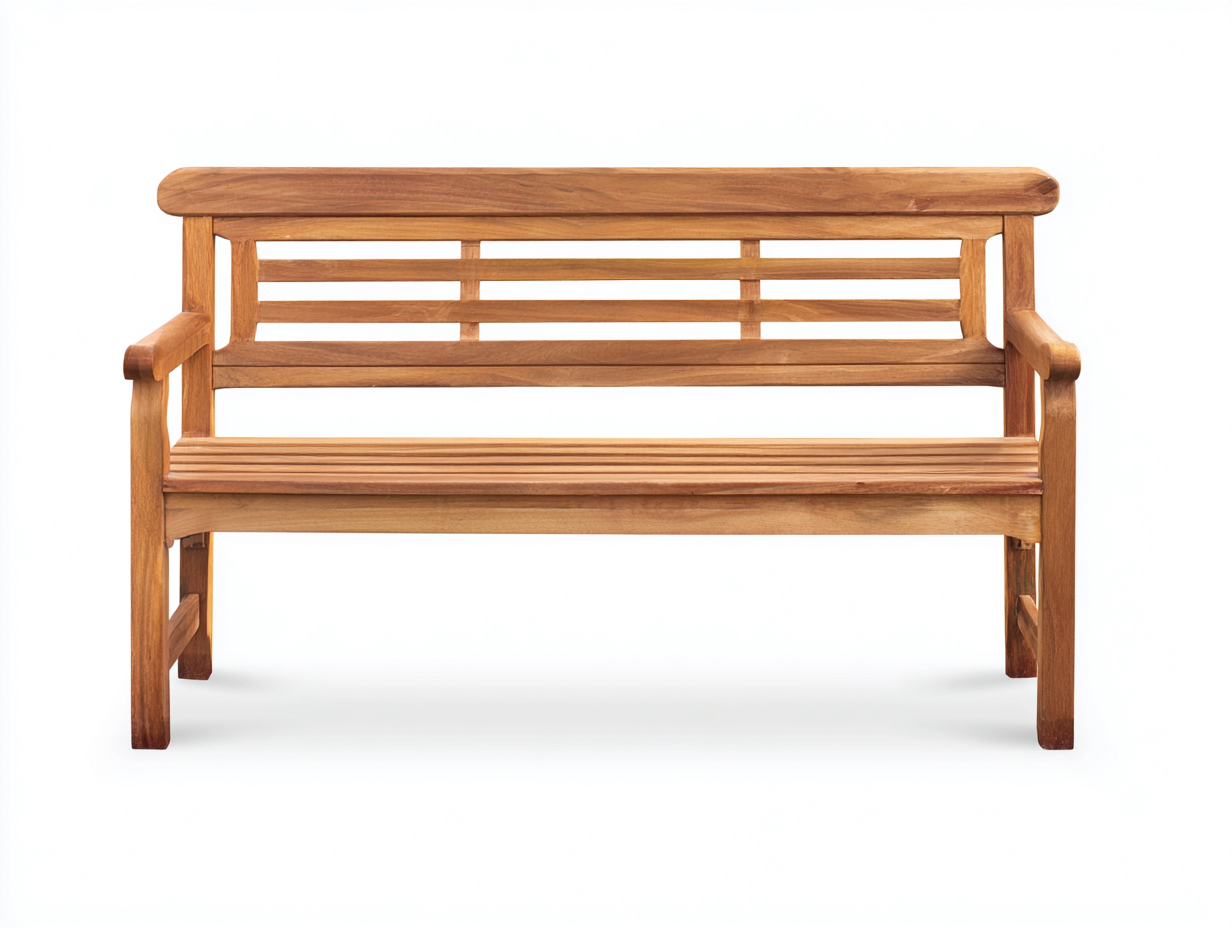 Banco de jardín de madera 150x60x90 cm - madera natural - diseño clásico para exterior-Sofagethut