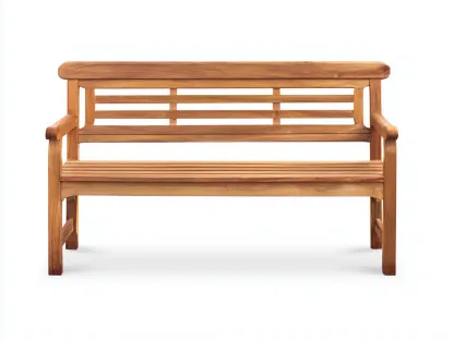 Banco de jardín de madera 150x60x90 cm - madera natural - diseño clásico para exterior-Sofagethut