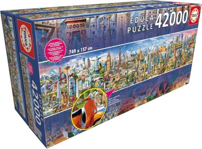 Educa - Puzzle XXL 42000 Piezas para Adultos | La Vuelta al Mundo | Incluye Lámina y Servicio de Piezas Perdidas | Rompecabezas Educativo y Decorativo | A Partir de 14 años (17570)-Sofagethut