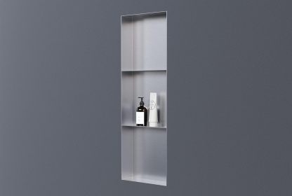 Bernstein nicho de Pared de Acero Inoxidable NT309010X 30 x 90 x 10 cm sin Borde con Compartimento Estante de Ducha para Utensilios de baño nicho de Ducha alicatable en Acero Inoxidable Cepillado-Sofagethut