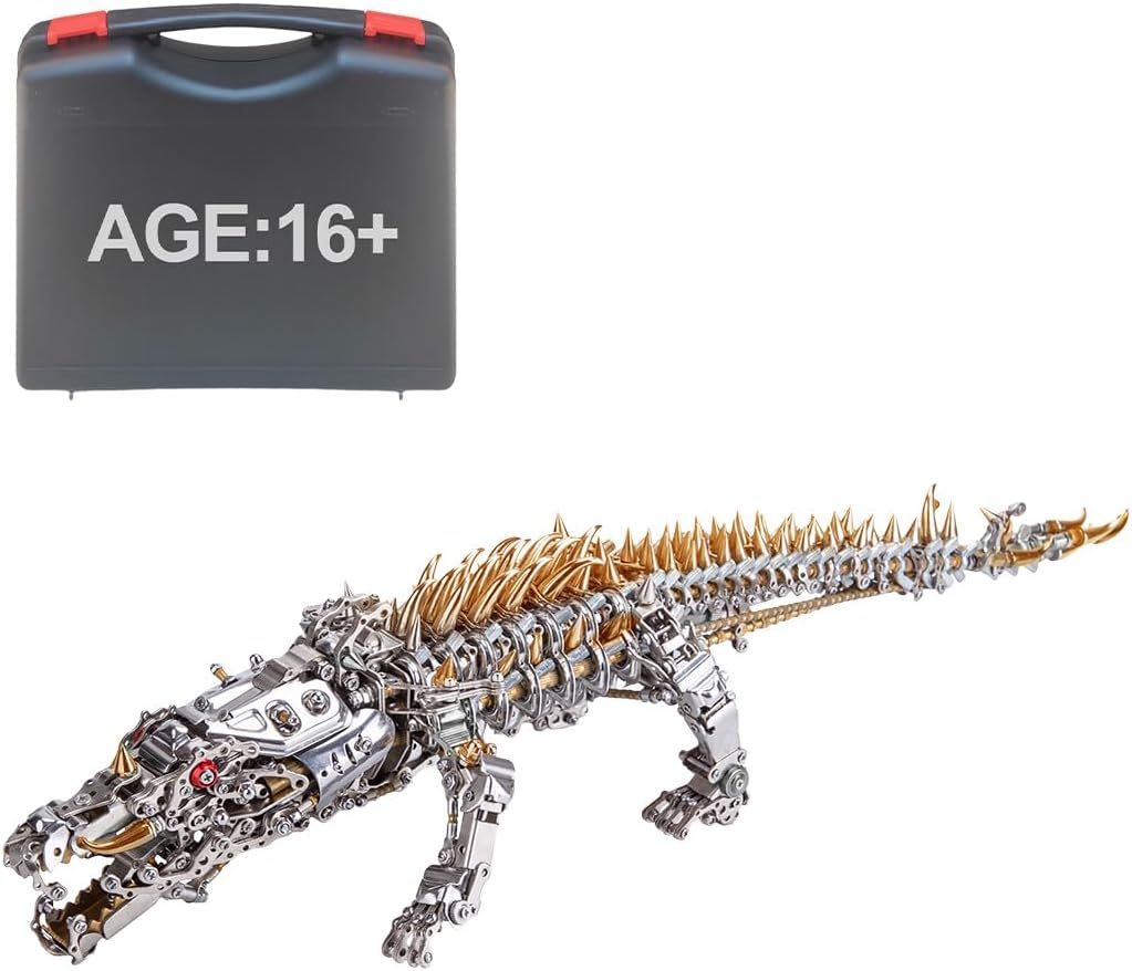 Puzzle de metal con diseño de animales 3D, rompecabezas de metal de cocodrilo, juego de construcción de metal, 1500 piezas, corte láser 3D, modelo steampunk, coleccionable para adultos con-Sofagethut