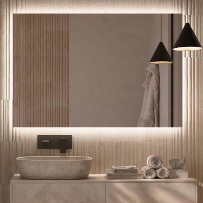 NOLUXA LEDIMEX - Espejo Retroiluminado Baño 90x80cm | Luz LED Fría 6000k | Espejo Cuarto de Baño con Luz Integrada sin Marco para Mueble | Serie Suecia-Sofagethut