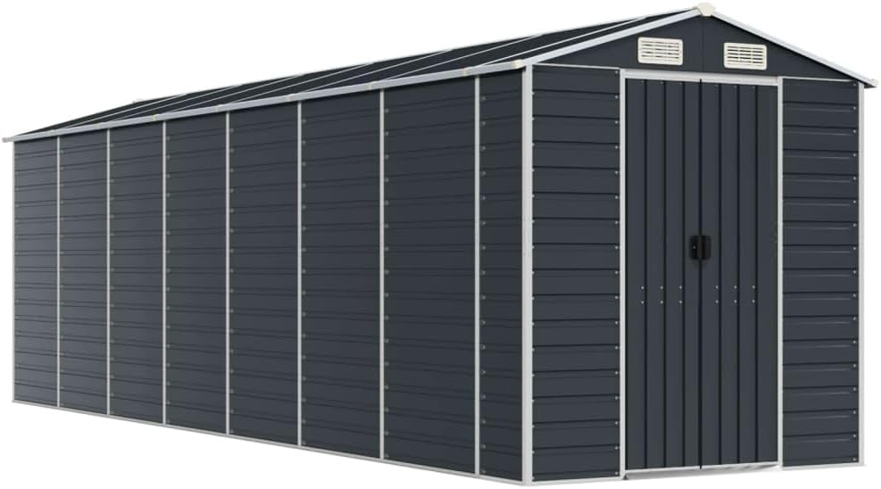 Generic Cobertizo de Jardín, Cobertizo de Taller Al Aire Libre con Puertas con Cerradura y Rejillas de Ventilación, Solución de Almacenamiento de Herramientas para Exteriores de (191x640x198cm)-Sofagethut