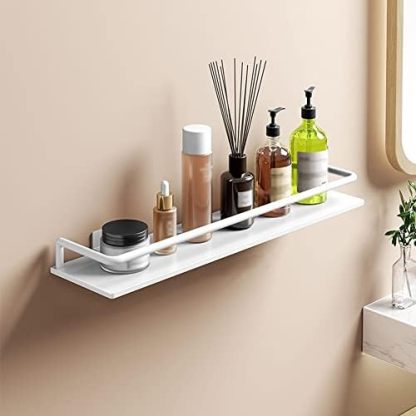 Organizador de ducha de aluminio de alta calidad, estante de baño montado en la pared con soporte para toallas, estante flotante para el hogar, cocina y baño-Sofagethut