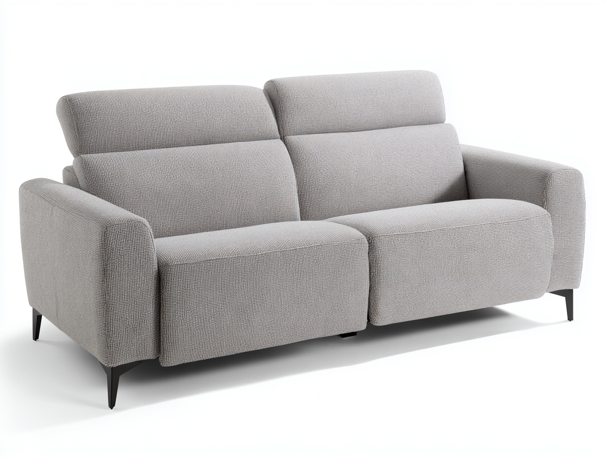 Sofá reclinable de tela 160x95x100 cm - Gris claro - Diseño moderno para salón-Sofagethut