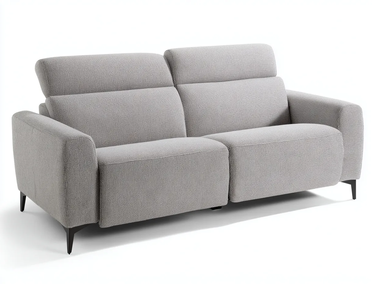 Sofá reclinable de tela 160x95x100 cm - Gris claro - Diseño moderno para salón-Sofagethut