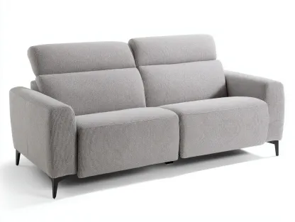 Sofá reclinable de tela 160x95x100 cm - Gris claro - Diseño moderno para salón-Sofagethut