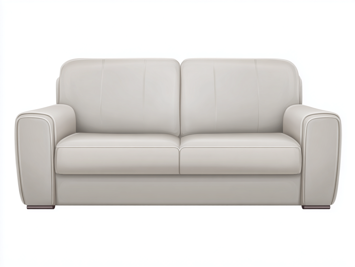 Divano a due posti in pelle sintetica imbottita 173x94x80 cm - avorio - design moderno per soggiorno-Loftuploft