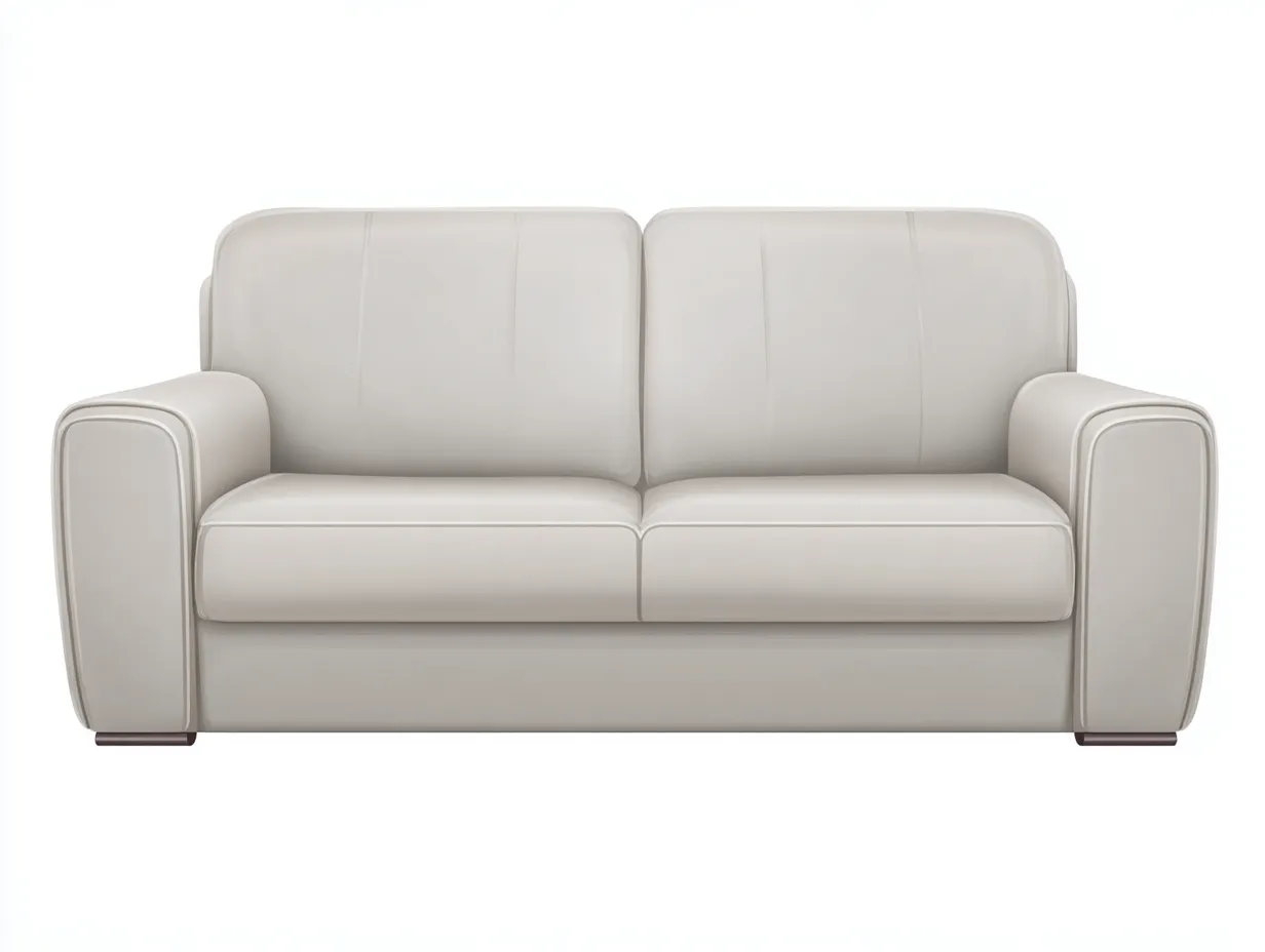 Divano a due posti in pelle sintetica imbottita 173x94x80 cm - avorio - design moderno per soggiorno-Loftuploft