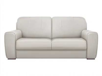 Divano a due posti in pelle sintetica imbottita 173x94x80 cm - avorio - design moderno per soggiorno-Loftuploft