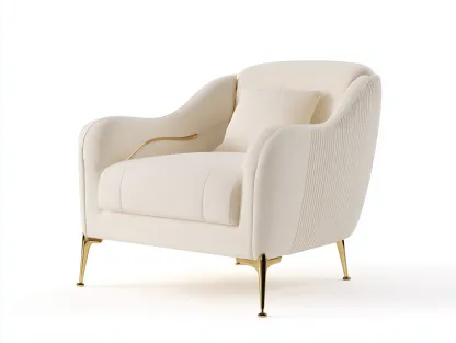 Poltrona lounge in tessuto imbottito 80x85x80 cm - crema - stile moderno elegante per soggiorno-Loftuploft