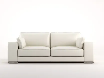 Divano a due posti in pelle sintetica imbottita 170x90x75 cm - beige - design moderno per soggiorno-Loftuploft