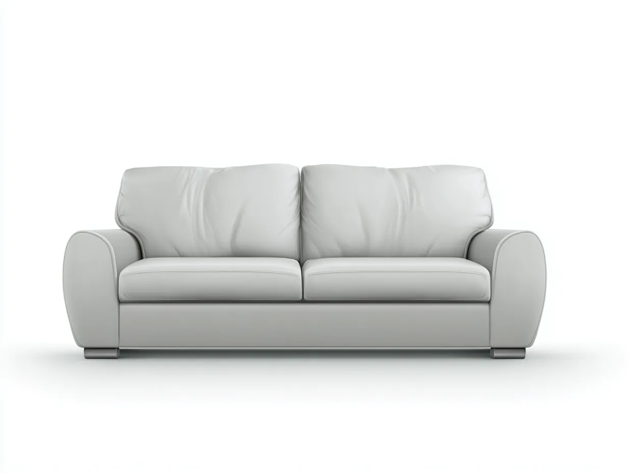 Divano a due posti in pelle sintetica imbottita 174x95x81 cm - grigio chiaro - design moderno per soggiorno-Loftuploft