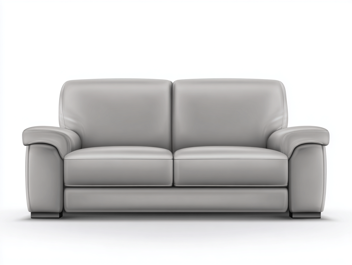 Divano a due posti in pelle sintetica imbottita 172x96x82 cm - grigio bianco - design moderno per soggiorno-Loftuploft