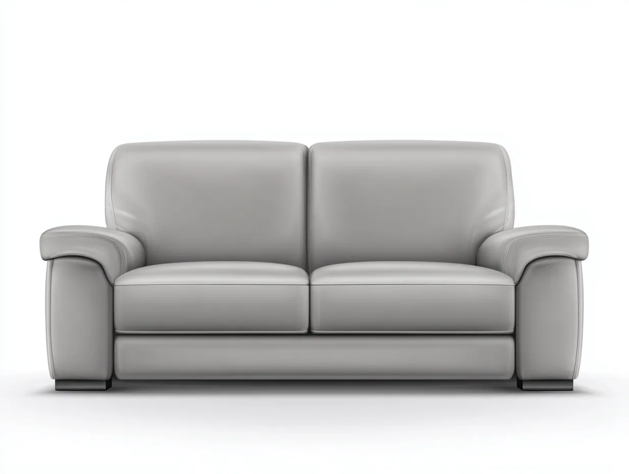 Divano a due posti in pelle sintetica imbottita 172x96x82 cm - grigio bianco - design moderno per soggiorno-Loftuploft