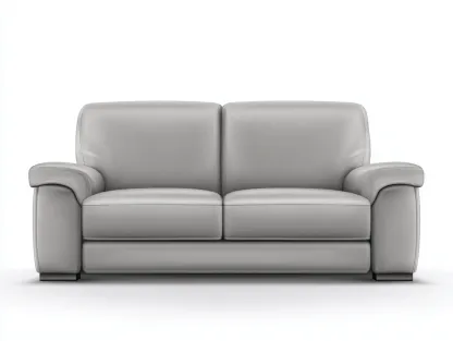 Divano a due posti in pelle sintetica imbottita 172x96x82 cm - grigio bianco - design moderno per soggiorno-Loftuploft