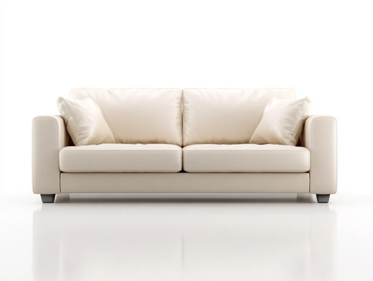 Divano a due posti in pelle sintetica imbottita 168x92x78 cm - beige - design moderno per soggiorno-Loftuploft