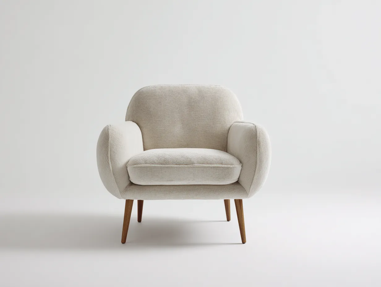 Poltrona lounge in tessuto imbottito 78x82x78 cm - beige - design moderno per soggiorno-Loftuploft