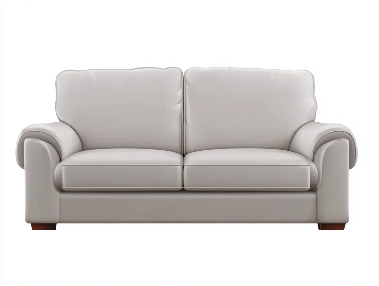 Divano a due posti in pelle sintetica imbottita 174x95x81 cm - avorio - design moderno per soggiorno-Loftuploft