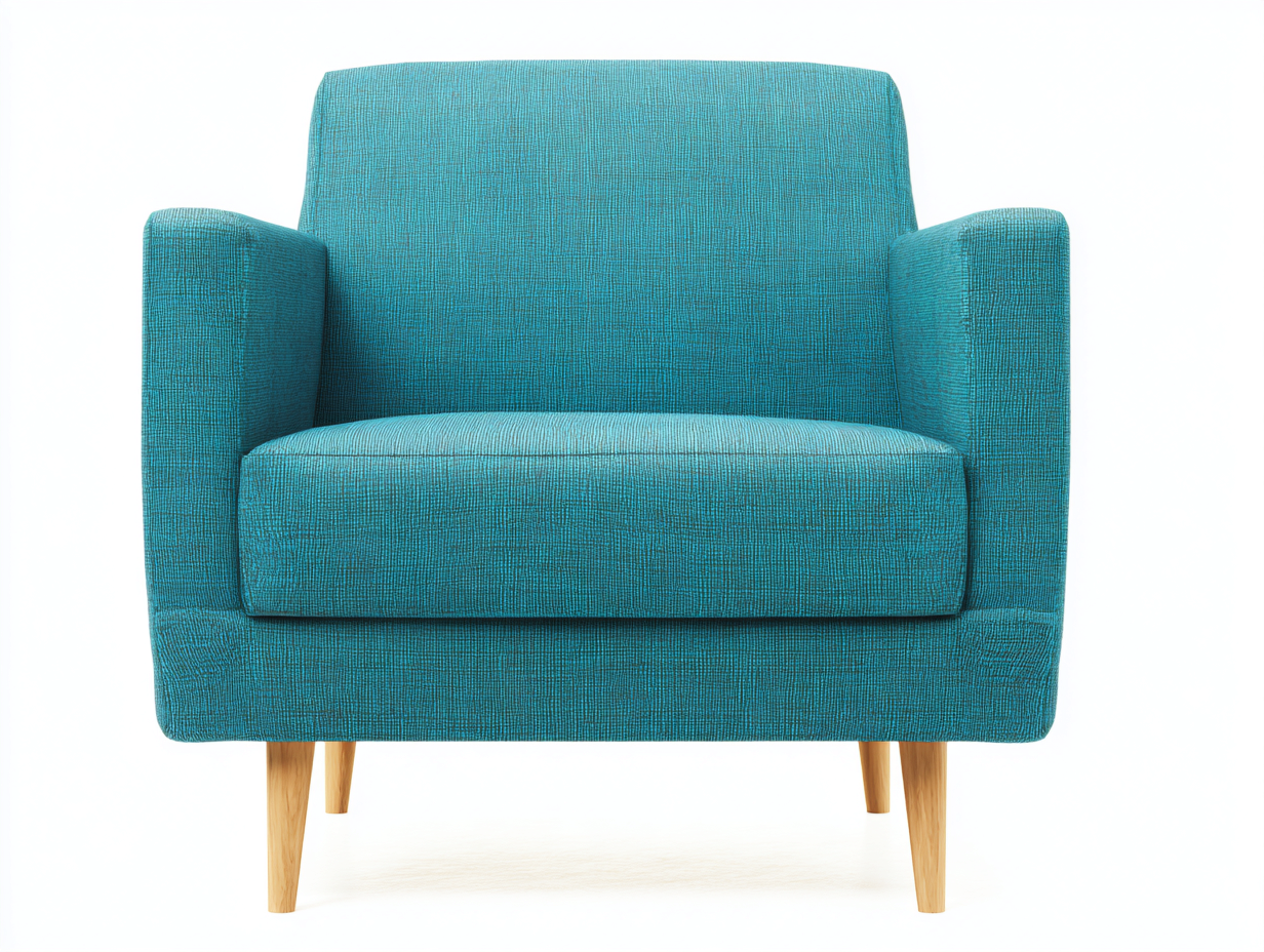 Poltrona lounge in tessuto imbottito 80x78x75 cm - blu petrolio - stile moderno per soggiorno-Loftuploft