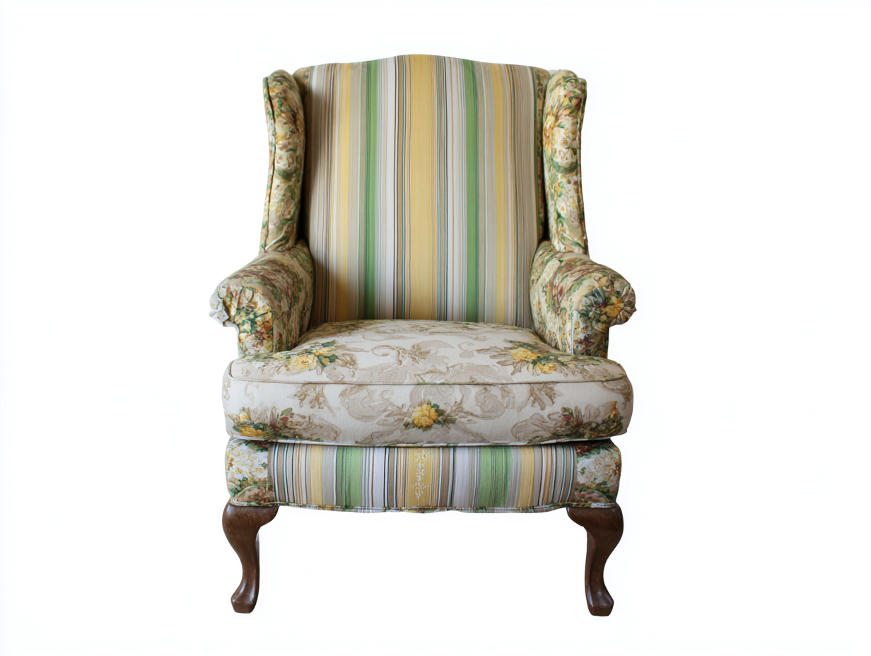 Fauteuil en tissu 75x80x100 cm - multicolore - style classique confortable-Homimylab