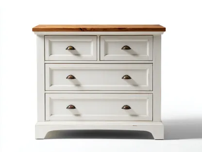 Commode en bois massif 80x45x85 cm - blanc et chêne - rangement pour chambre et séjour-Homimylab