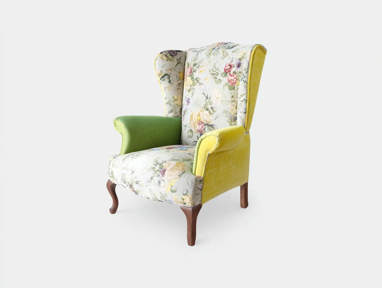 Fauteuil tissu 75x80x105 cm - Multicolore - Style classique pour intérieur-Homimylab