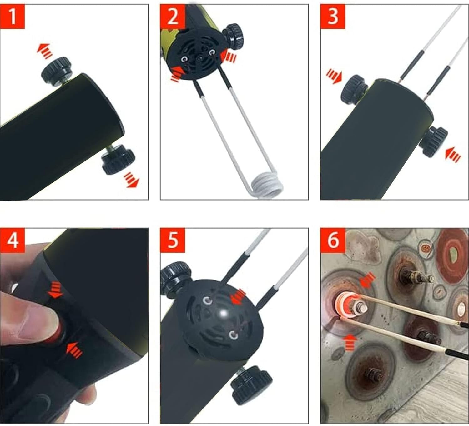 Kit riscaldatore a induzione magnetica per bulloni per autoveicoli, riscaldatore per utensili, riscaldatore a bobina di induzione, 10 bobine