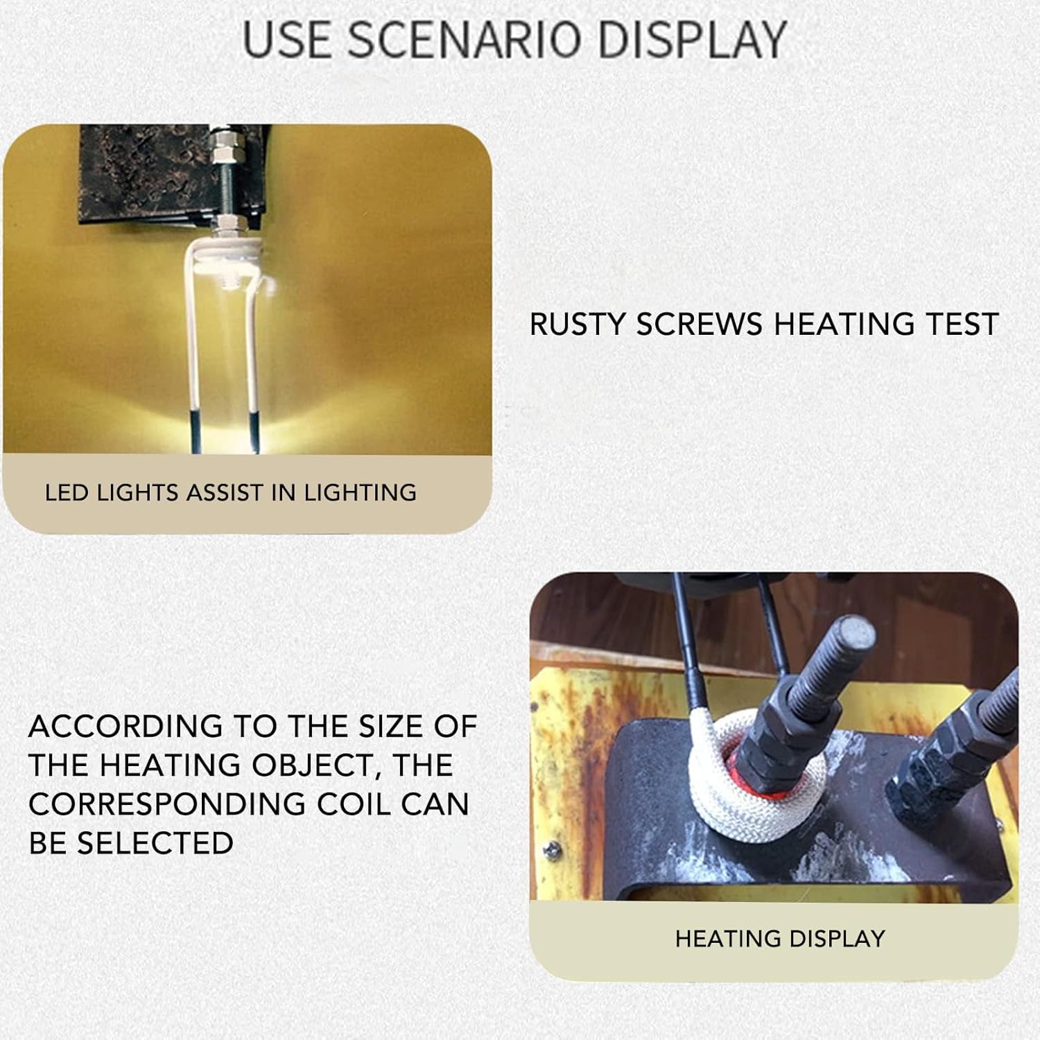 Kit riscaldatore a induzione magnetica per bulloni per autoveicoli, riscaldatore per utensili, riscaldatore a bobina di induzione, 10 bobine