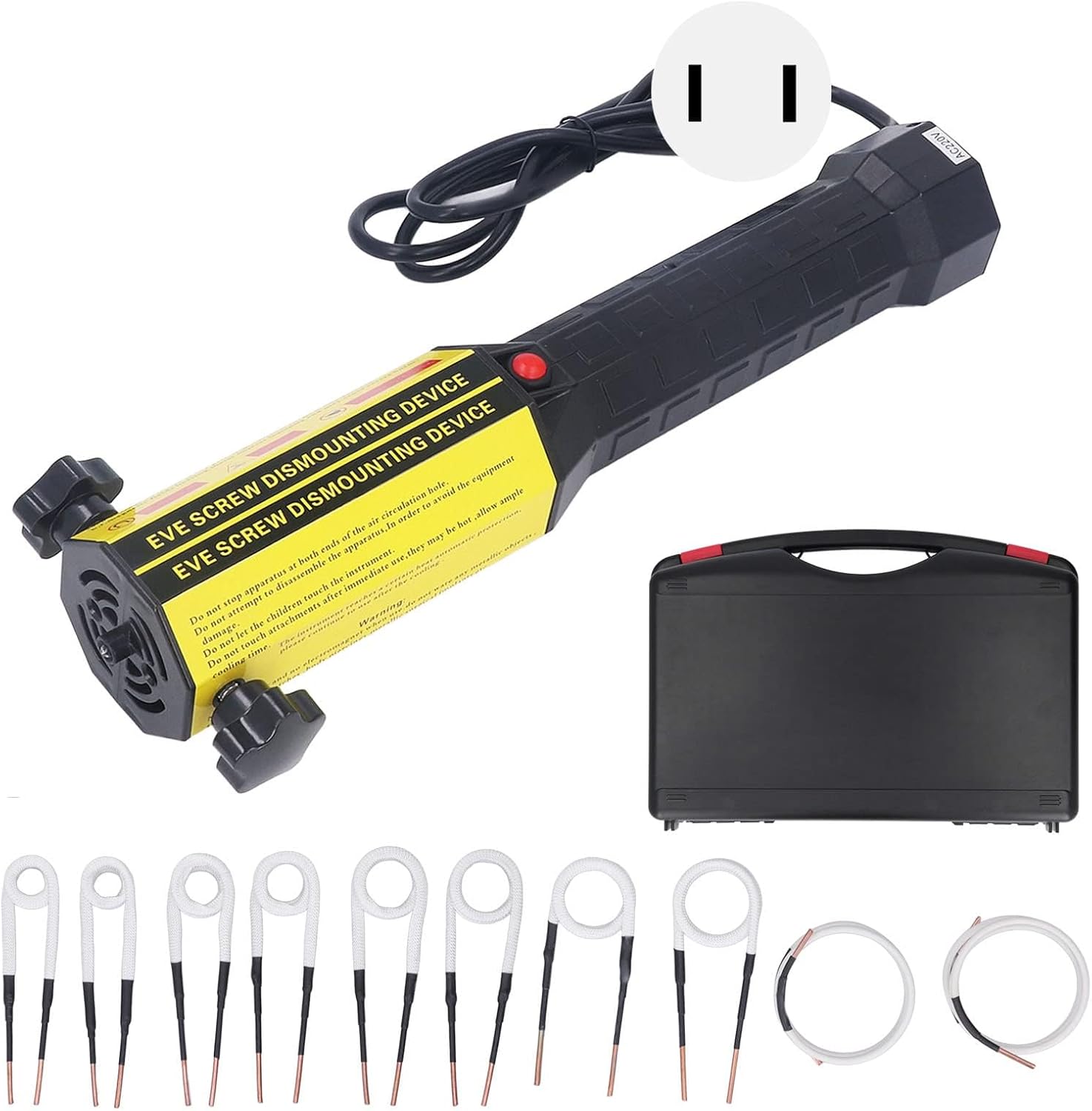 Kit riscaldatore a induzione magnetica per bulloni per autoveicoli, riscaldatore per utensili, riscaldatore a bobina di induzione, 10 bobine