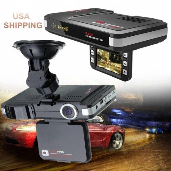 2 v 1 Autokamera LCD Displej Vize Noční Kamera Záznamník Radar Detektor Rychlosti