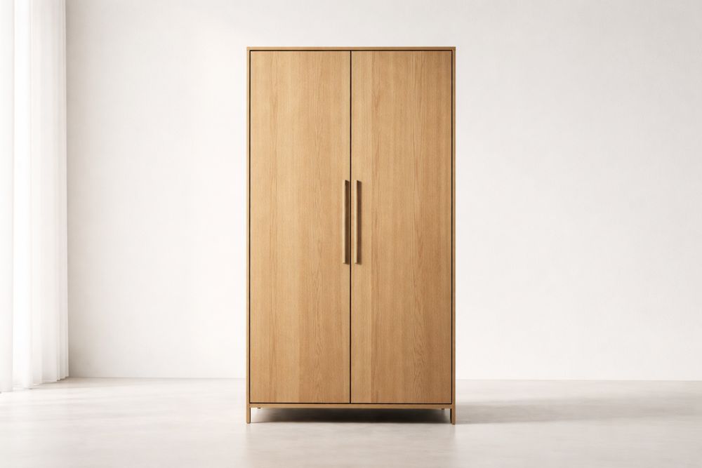 Armoire en bois massif 2 portes battantes