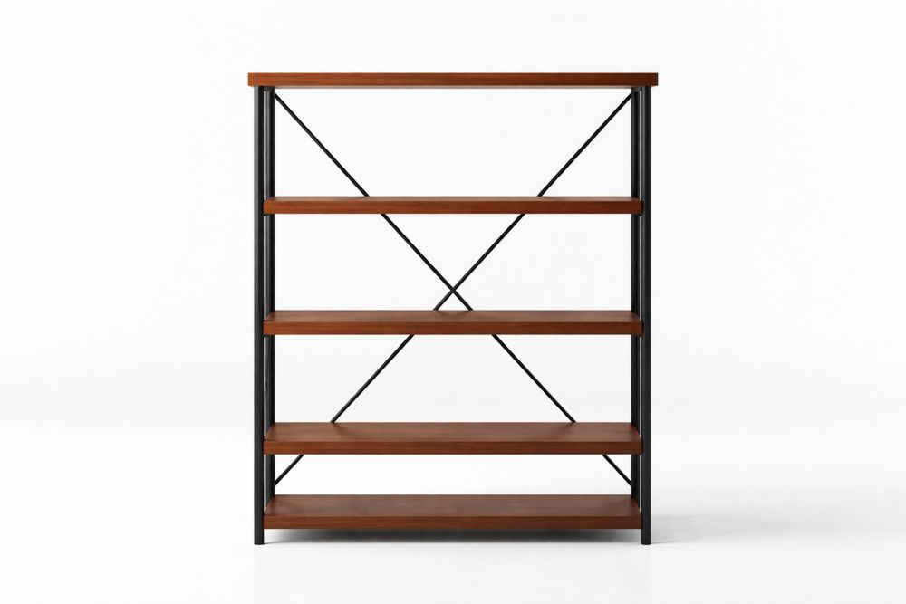 Étagère en MDF Aluminium Brun Noir 80x30x120cm