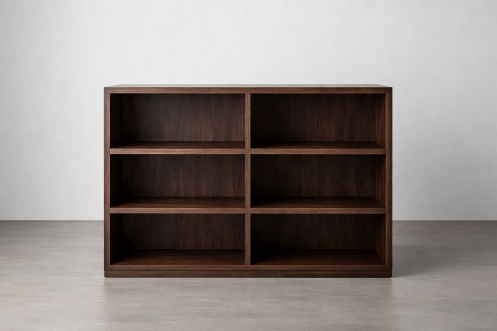 Étagère en bois laminé avec 6 compartiments marron