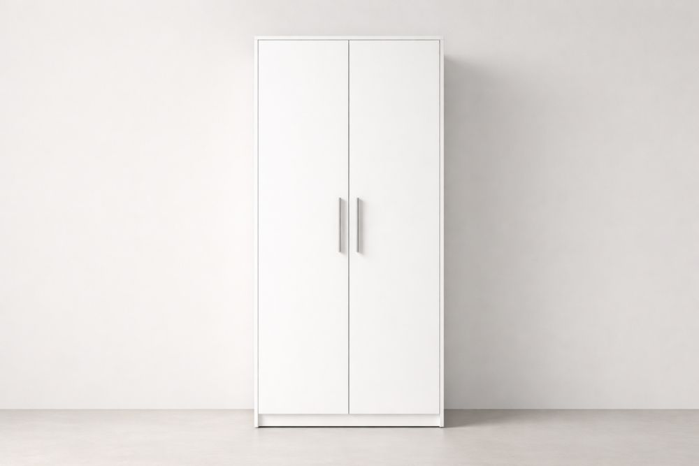 Armoire en bois aggloméré blanc 200x90x50 cm