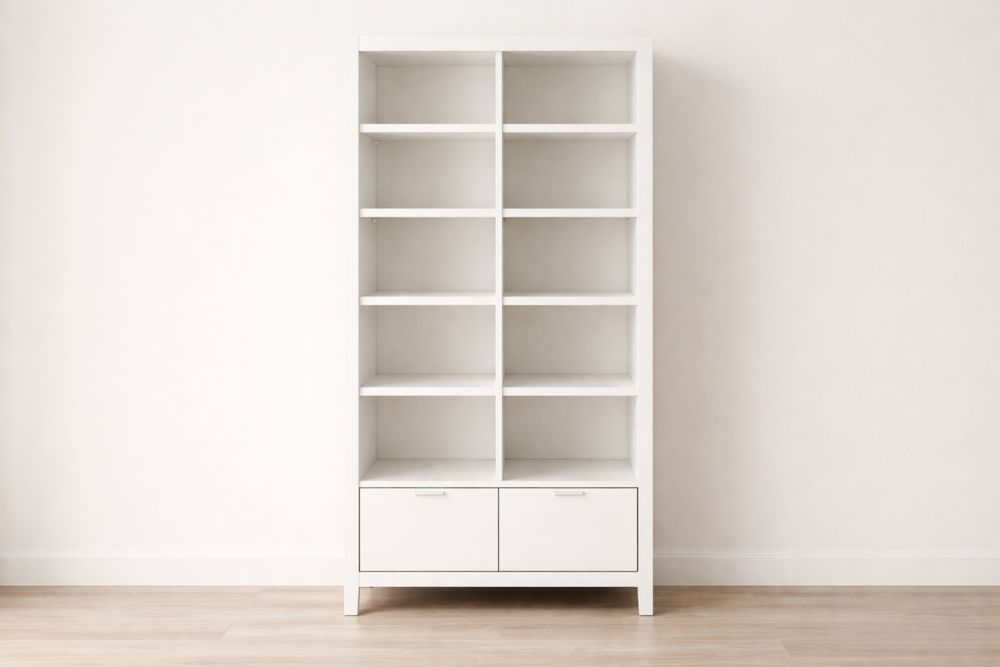 Bibliothèque étagères en MDF Blanc 180cm x 80cm x 35cm