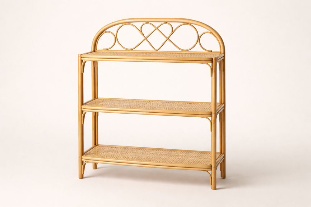 Étagère en rotin à 3 niveaux