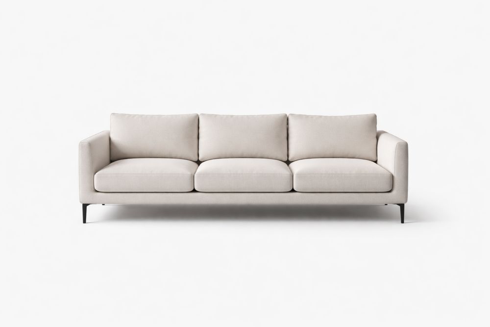 Canapé 3 Places Tissu Polyester Beige 210x90x85cm