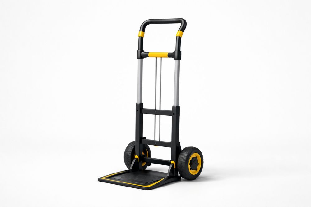 Diable pliable en aluminium noir et jaune