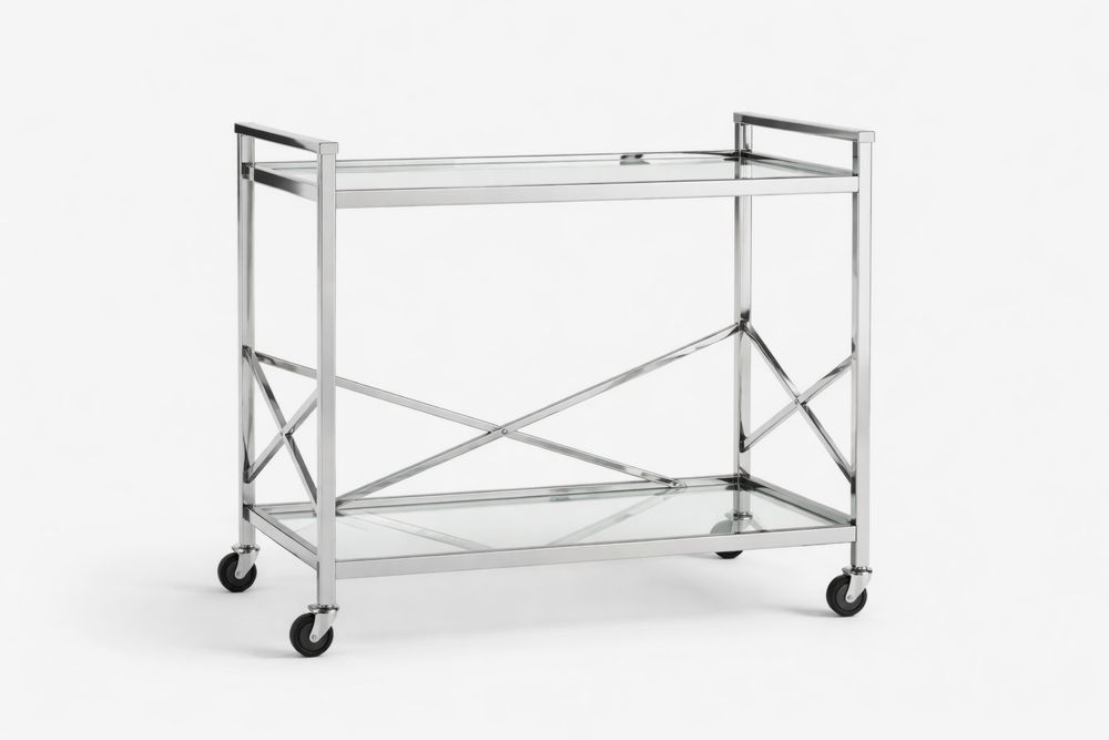 Chariots de bar en Acier inoxydable et verre trempé