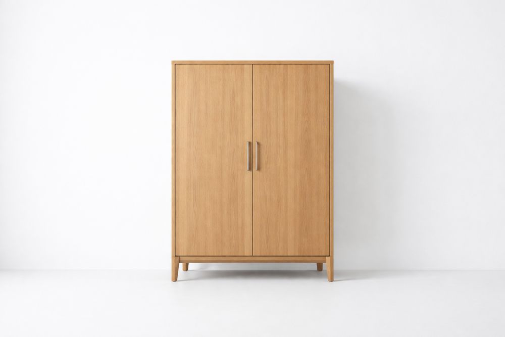 Armoire en bois chêne à deux portes 180x100x50 cm