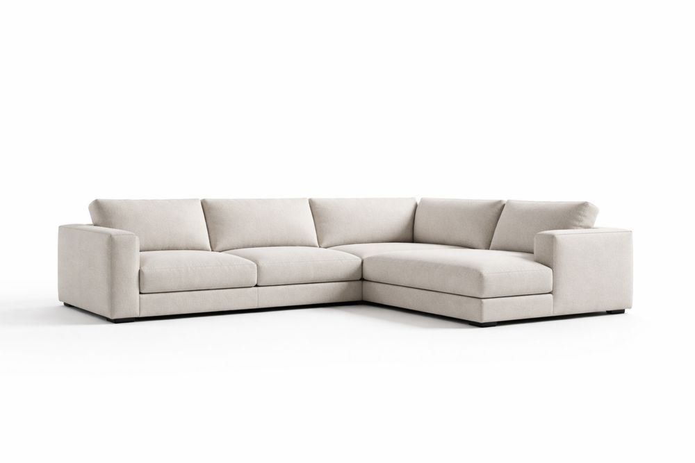 Canapé d'Angle en Tissu Beige