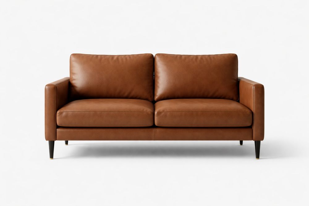 Canapé en cuir marron 152x86x85 cm