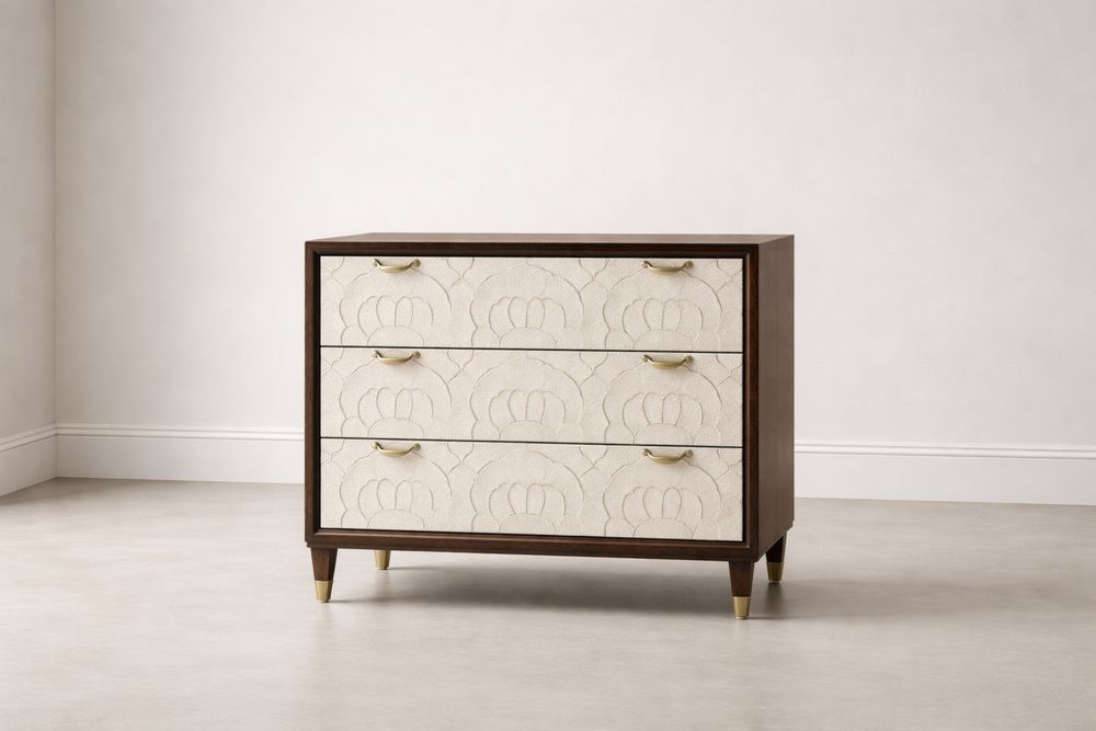 Commode 3 Tiroirs Bois Beige et Marron-Caselivo