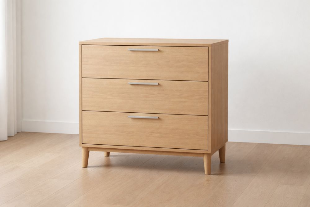 Commode en chêne avec 3 tiroirs-Caselivo