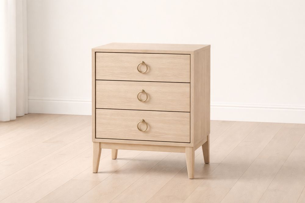 Commode en Bois de Chêne avec 3 Tiroirs-Caselivo